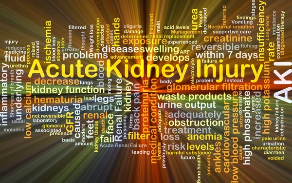 Acute kidney injury AKI background concept glowing — Stock Photo, Image