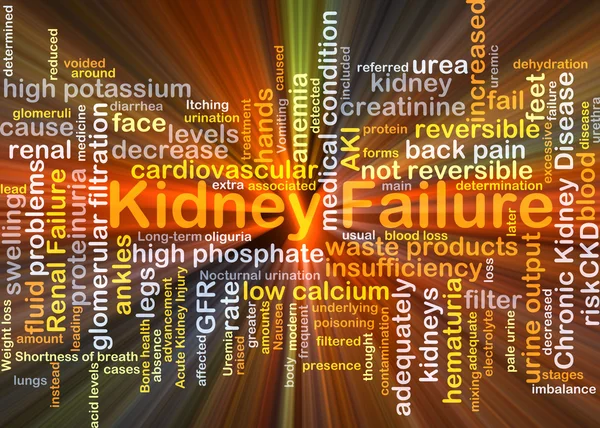 Kidney failure background concept glowing — Stock Photo, Image