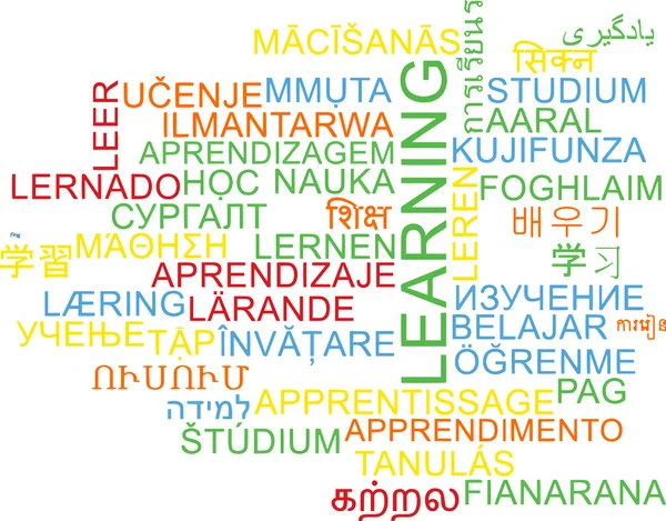 Learning multilanguage wordcloud background concept — 스톡 사진
