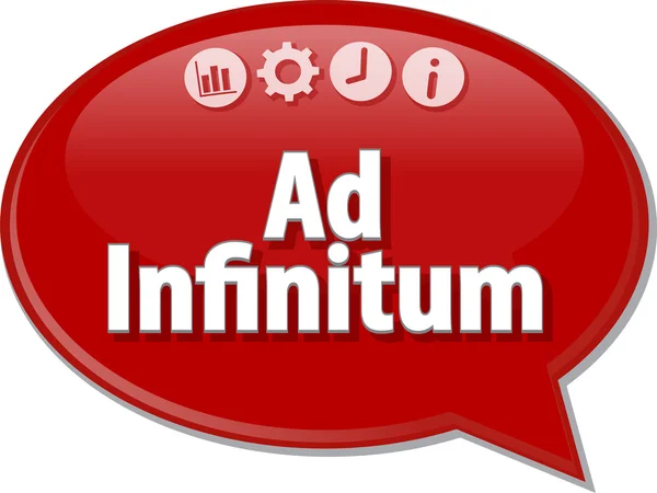 AD Infinitum Business benämna tal bubbla illustration — Stockfoto