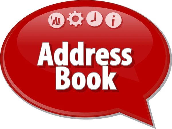 Address book Business term speech bubble illustration — Stock Photo, Image