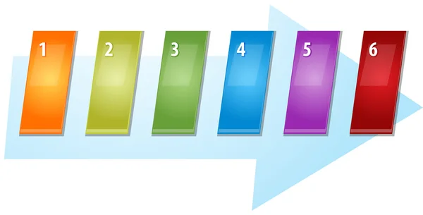 Six Blank business diagram slanted sequence illustration — Stock Photo, Image