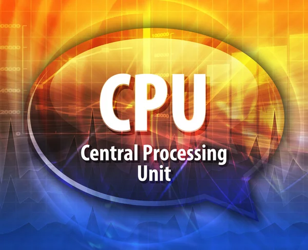 CPU acrônimo definição fala bolha ilustração — Fotografia de Stock