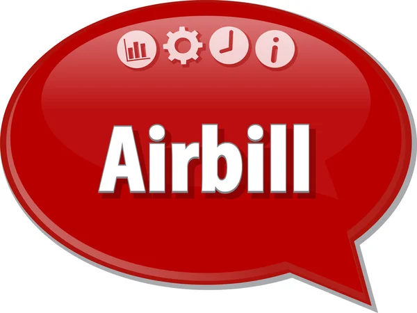 Airbill бізнес термін мовлення міхур ілюстрація — стокове фото