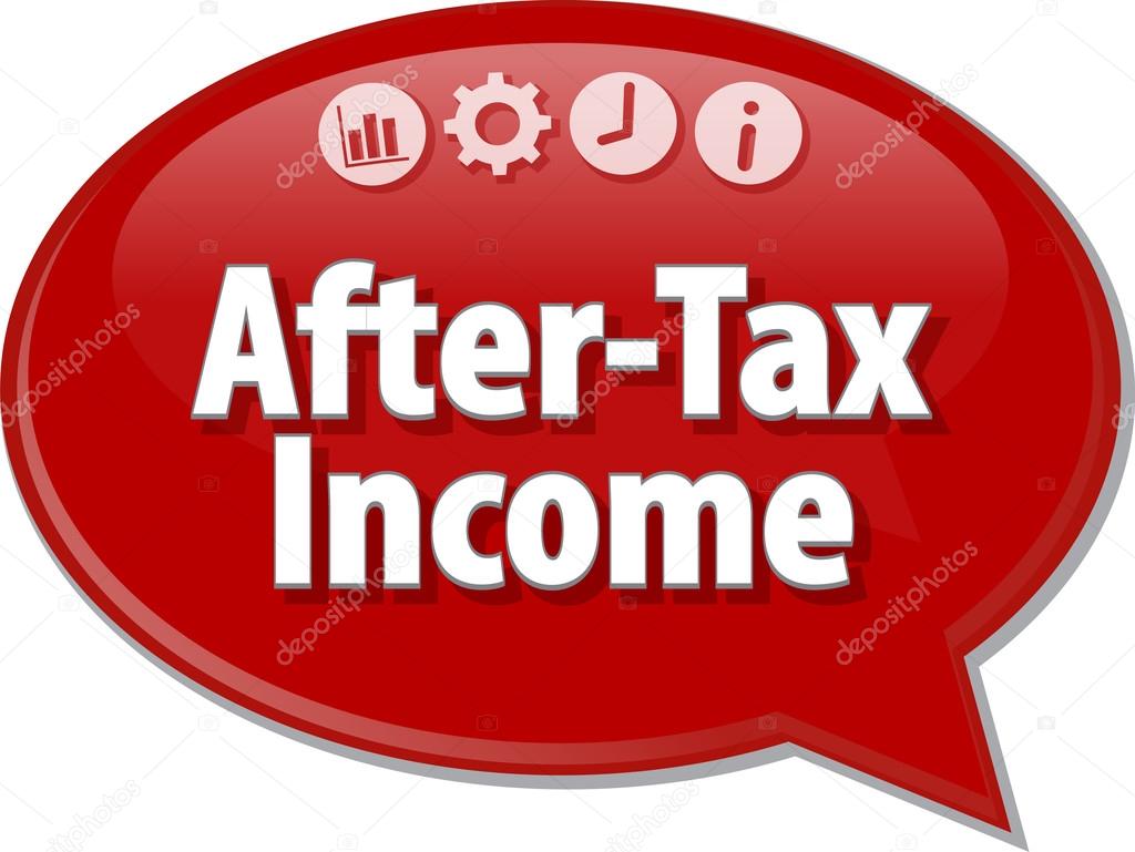 After-Tax Income Business term speech bubble illustration