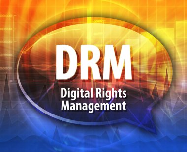 DRM kısaltma tanımı konuşma balonu illüstrasyon