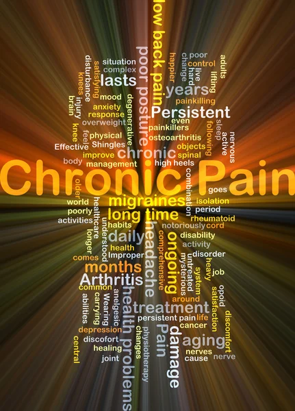Chronic pain background concept glowing — Stock Photo, Image