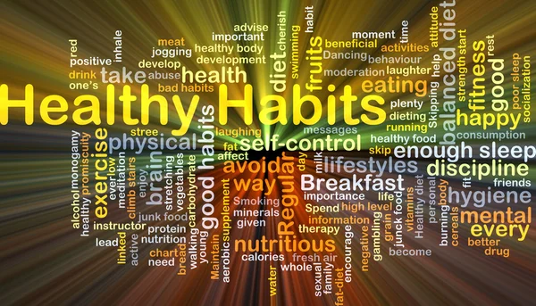Healthy habits background concept glowing — Stock Photo, Image