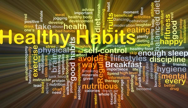 Healthy habits background concept glowing Royalty Free Stock Photos