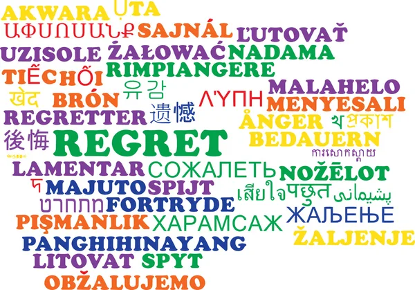 Regret multilingue wordcloud concept de fond — Photo