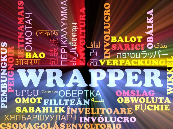 Wrapper multilanguage wordcloud bakgrund begreppet glödande — Stockfoto