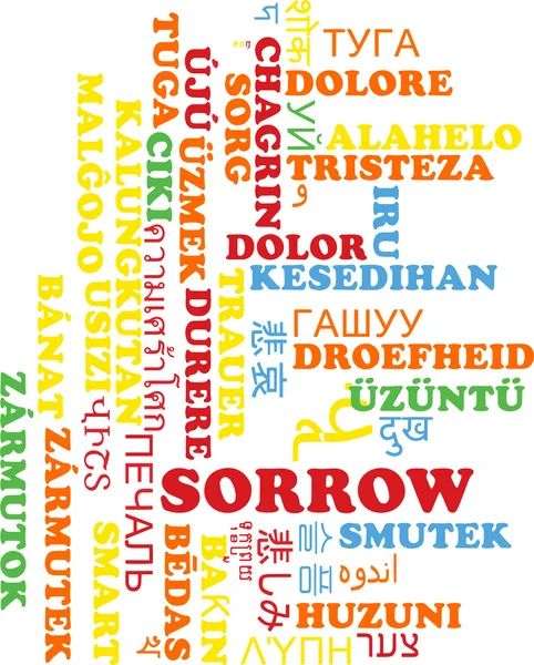 Sorrow multilanguage wordcloud background concept — Stock Photo, Image