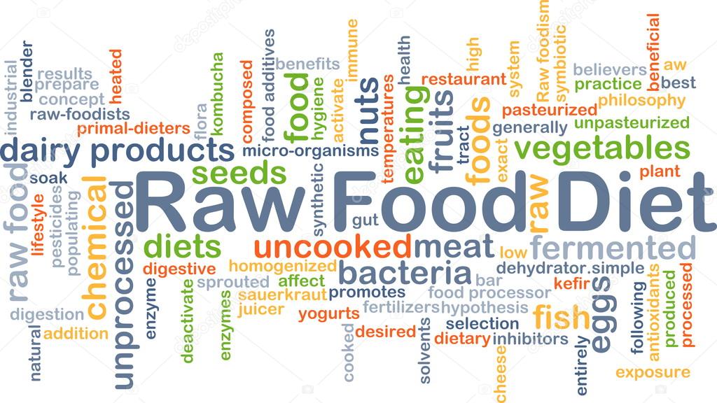 Raw food diet background concept