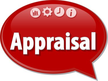 Değerleme iş vadeli konuşma balonu illüstrasyon