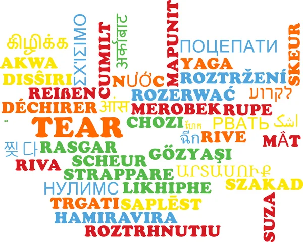 Tear multilanguage wordcloud background concept — Stock Photo, Image