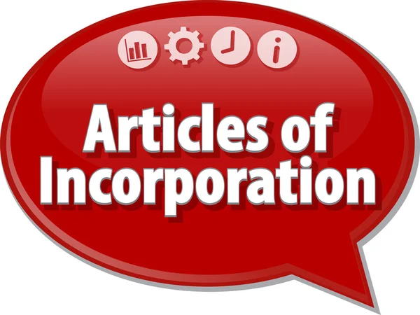 Articles of Incorporation Business term speech bubble illustrati — Stock Photo, Image