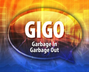 Gigo kısaltma tanımı konuşma balonu illüstrasyon