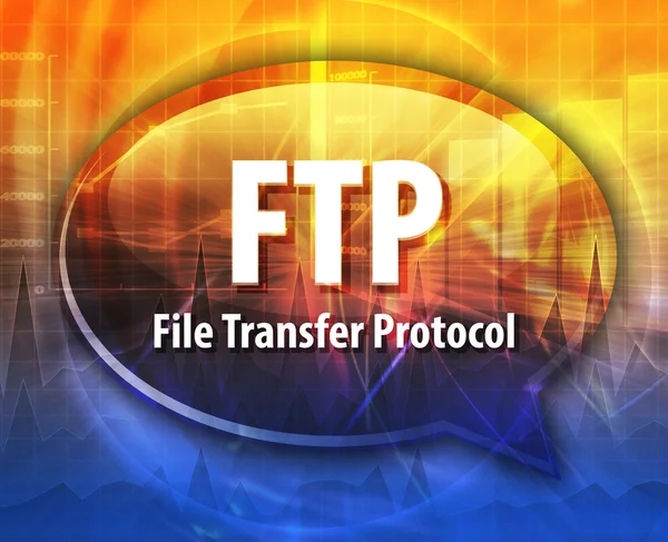 FTP sigla definição fala bolha ilustração — Fotografia de Stock