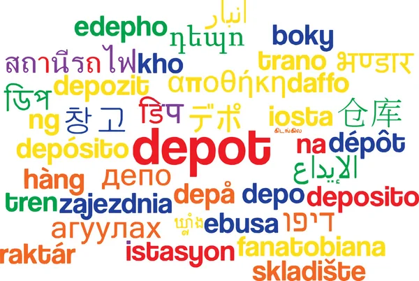 Depot multilanguage wordcloud background concept — Stock Photo, Image