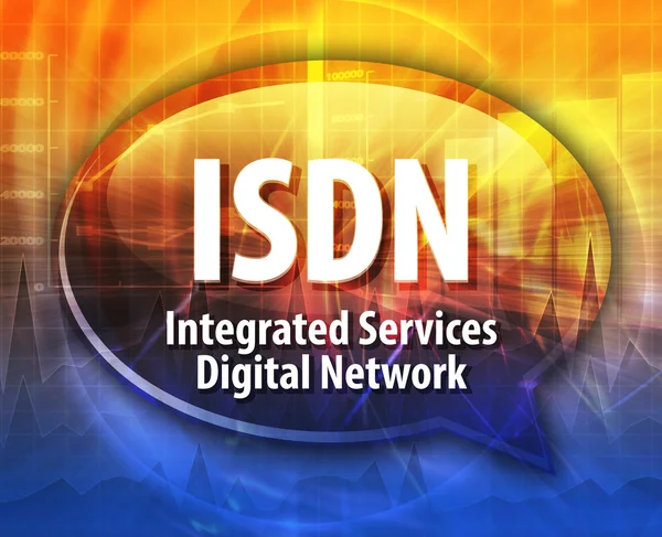 Ilustração da bolha de fala da definição do acrônimo ISDN — Fotografia de Stock