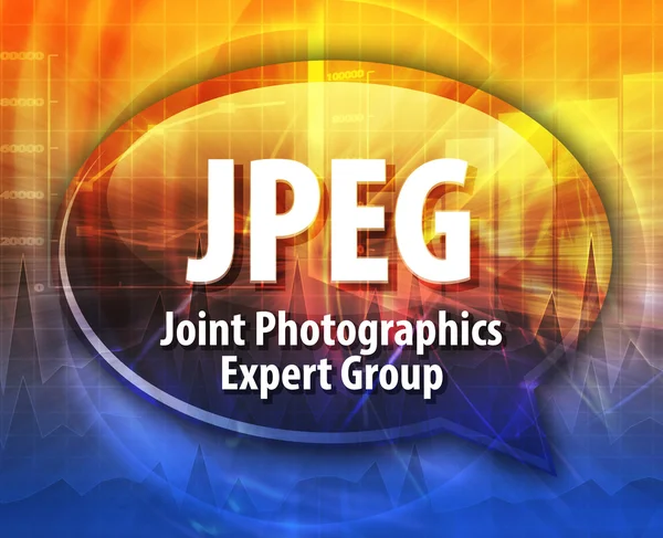 JPEG rövidítés meghatározása beszéd buborék illusztráció — Stock Fotó