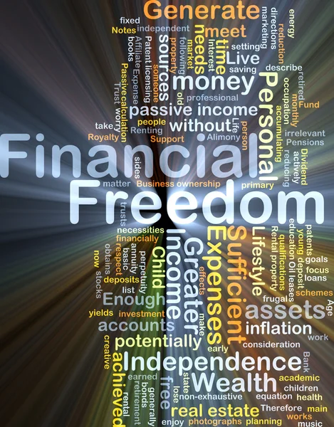 Financial freedom background concept glowing — Stock Photo, Image