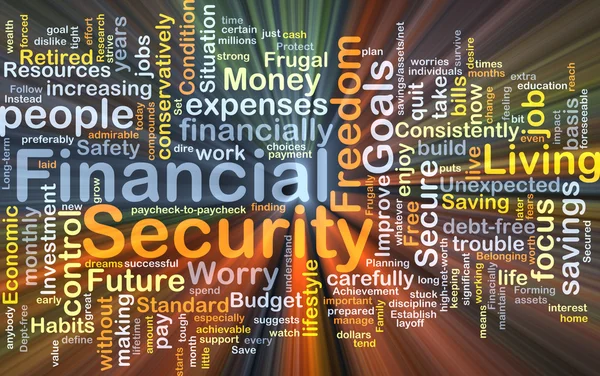 Hintergrundkonzept für finanzielle Sicherheit glüht — Stockfoto