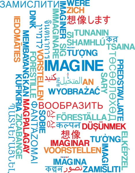 Imagine multilanguage wordcloud background concept — Stock Photo, Image