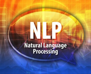 NLP kısaltma tanımı konuşma balonu illüstrasyon