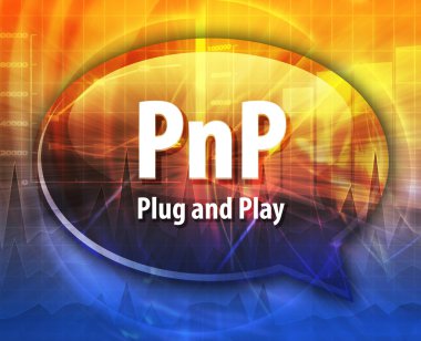 PnP acronym definition speech bubble illustration