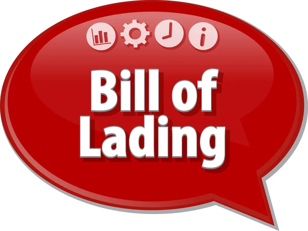 Bill of Lading Ilustración de la burbuja del discurso del término del negocio — Foto de Stock