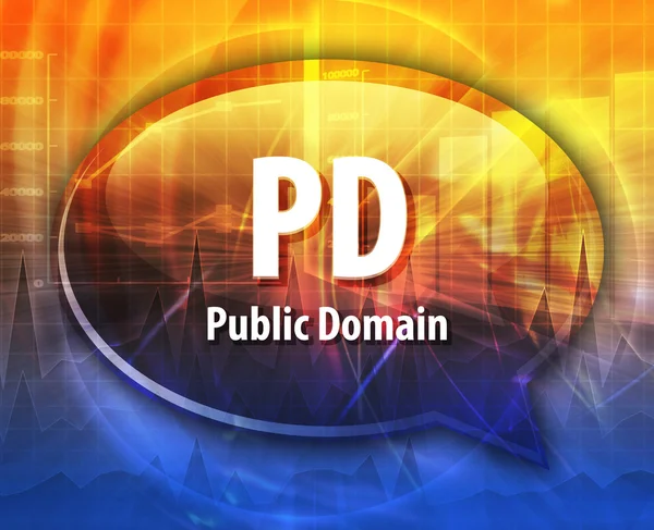 PD acronym definition speech bubble illustration — Stock Photo, Image