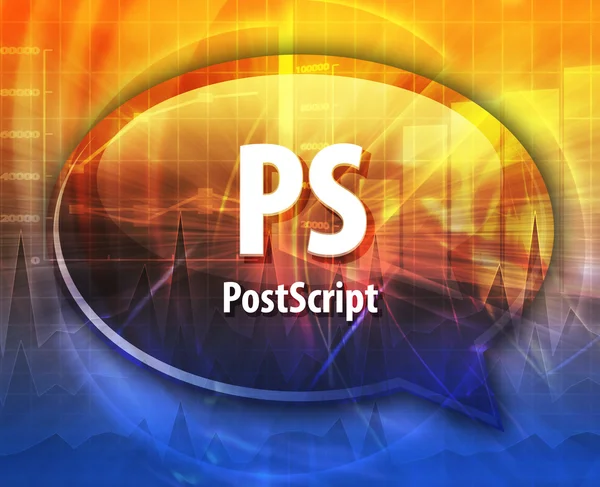 PS acronym definition speech bubble illustration