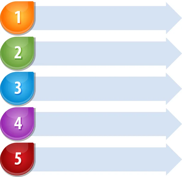 Kula listę pięciu puste diagramu ilustracja — Zdjęcie stockowe