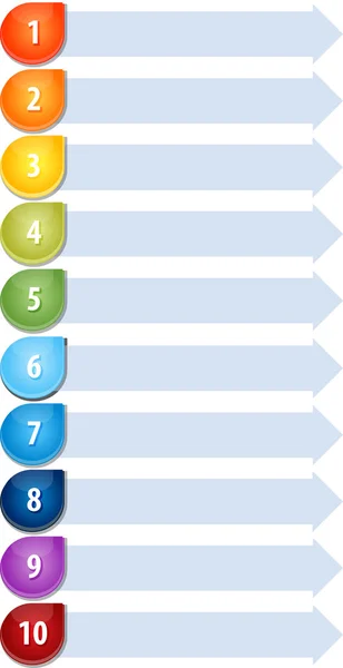 Lista de balas Diez diagrama de negocio en blanco ilustración —  Fotos de Stock