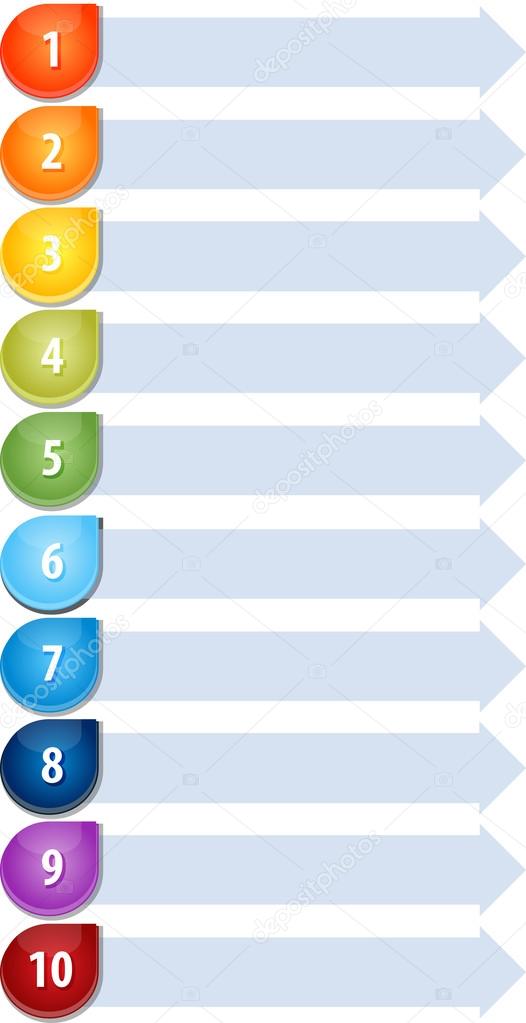 Bullet List Ten blank business diagram illustration