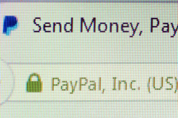 Paypal adress internet browser — стоковое фото