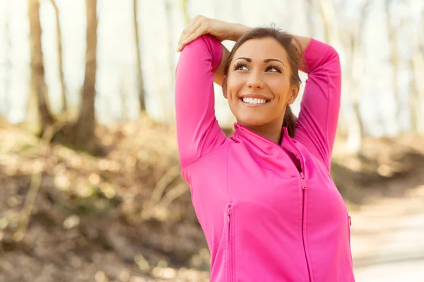 Stretching In Nature — Stock Photo, Image