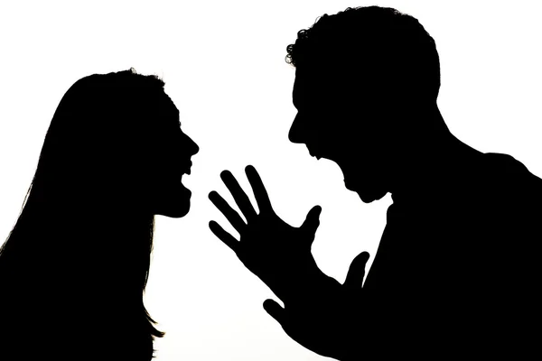 Angry Couple. Black -white — Stock Photo, Image