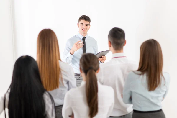 Businessman Giving Presentation — Stock Photo, Image