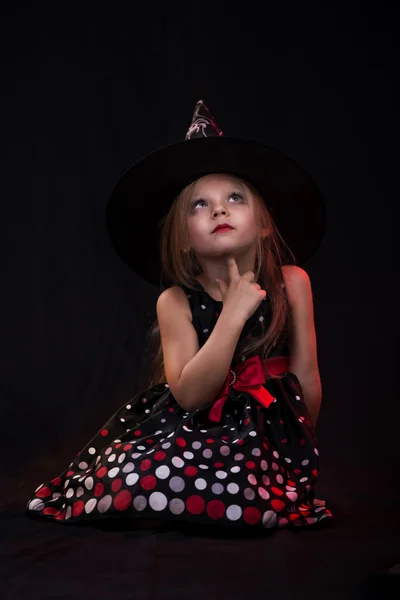 Halloween kis boszorkány — Stock Fotó