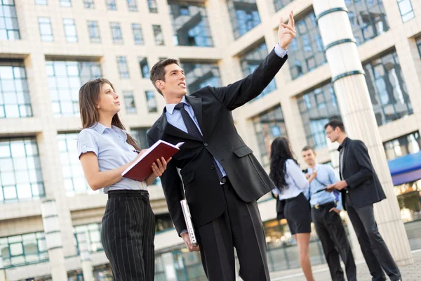 Handsome Businessman With His Secretary — Stock Photo, Image