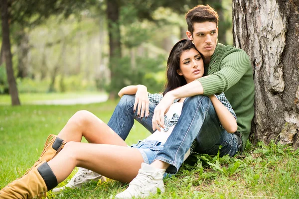 Handsome Couple In The Park — Stock Image Handsome Couple In The Park Stock Image