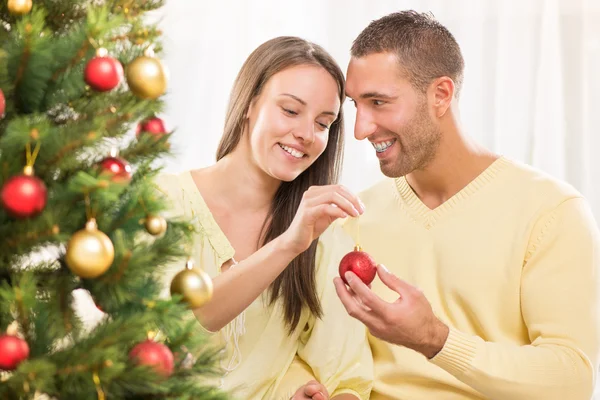 Happy Christmas couple — Stock Photo, Image