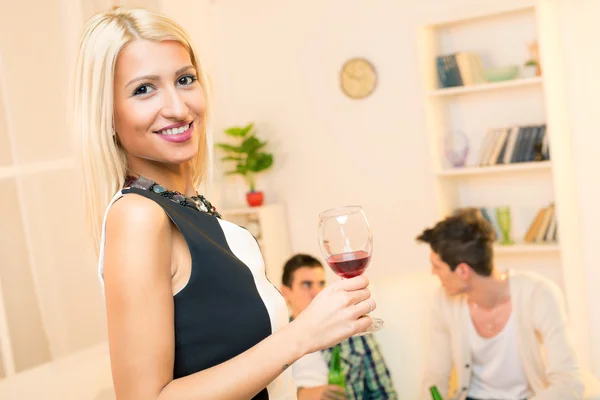 Attractive Girl At House Party — Stock Photo, Image