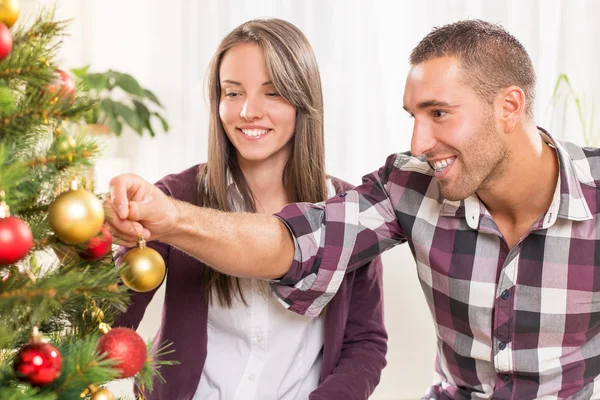 Happy Christmas couple — Stock Photo, Image