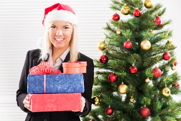 Christmas businesswoman — Stock Photo, Image