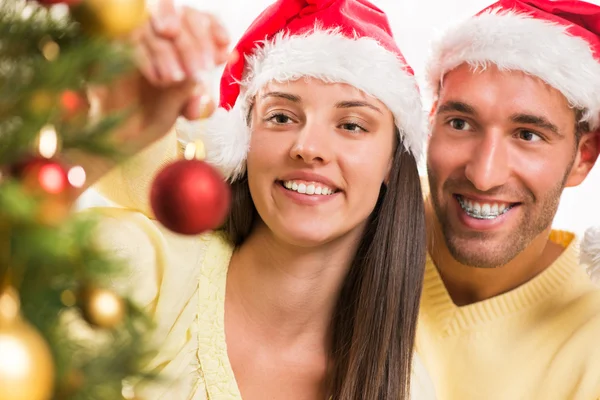 Happy Christmas couple Stock Picture