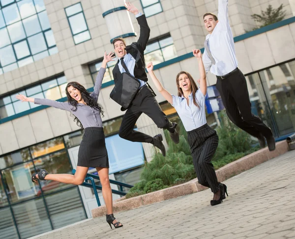 Young Business People In The Jump — Stock Photo, Image