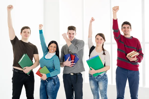 Group Of Successful Students With Books.